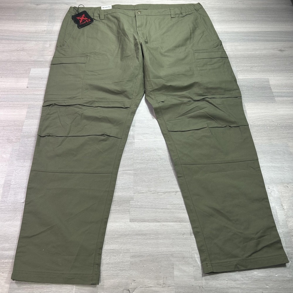 NEW Vertx Cargo Pants Mens 52x36 Green Stretch Relaxed Fit Workwear Outdoor